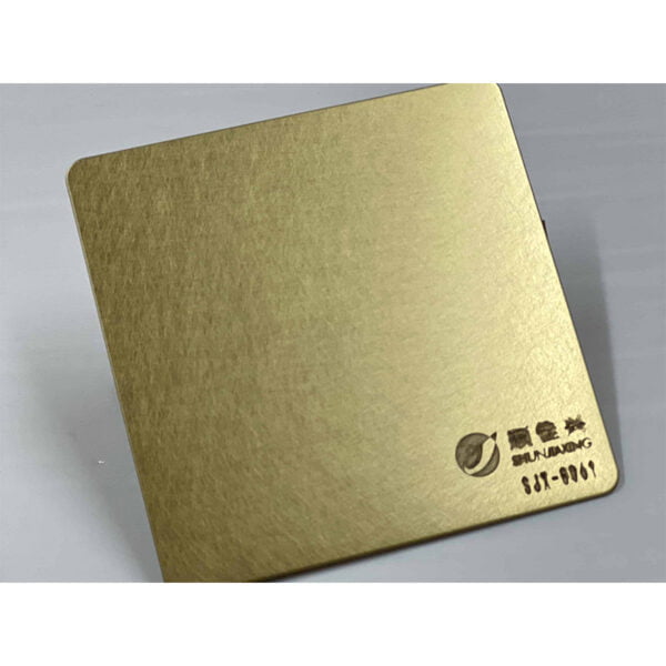 SJX-8061 乱纹锆金色_副本 Anti-finger print vibration finish stainless steel sheet and plate - Image 1